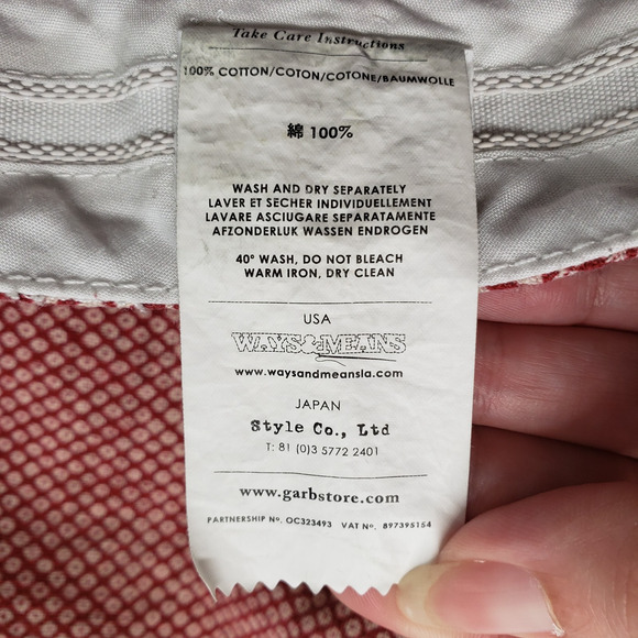 Garbstore Chino Shorts Mens 32 Red Pattern 10" Luxury Cotton Summer Japan London - Picture 9 of 16